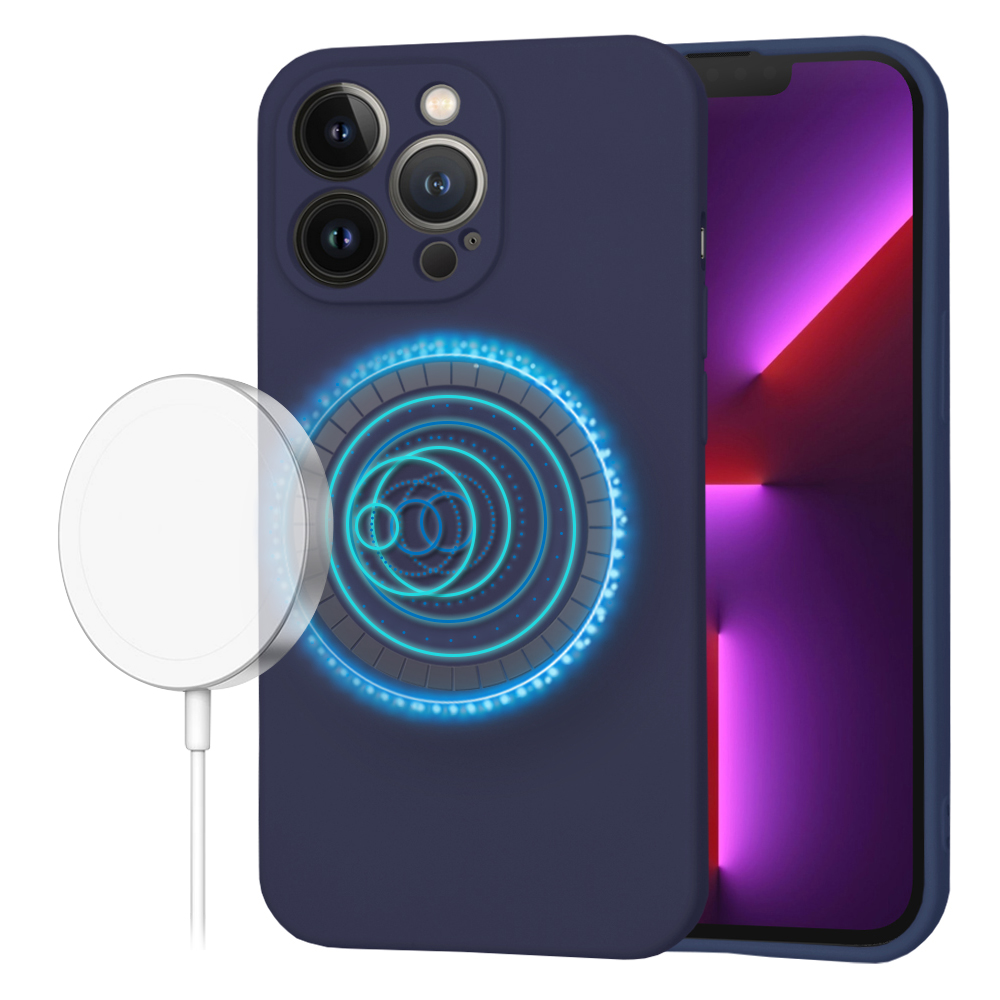 Techsuit SoftFlex MagSafe kryt na iPhone 13 Pro – tmavo modrý KF2336677