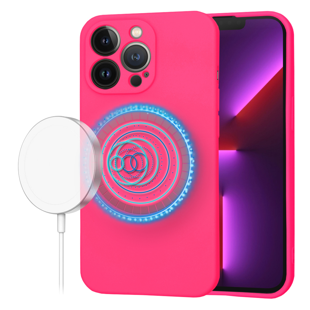 Techsuit SoftFlex MagSafe kryt na iPhone 13 Pro – sýto ružový KF2336679