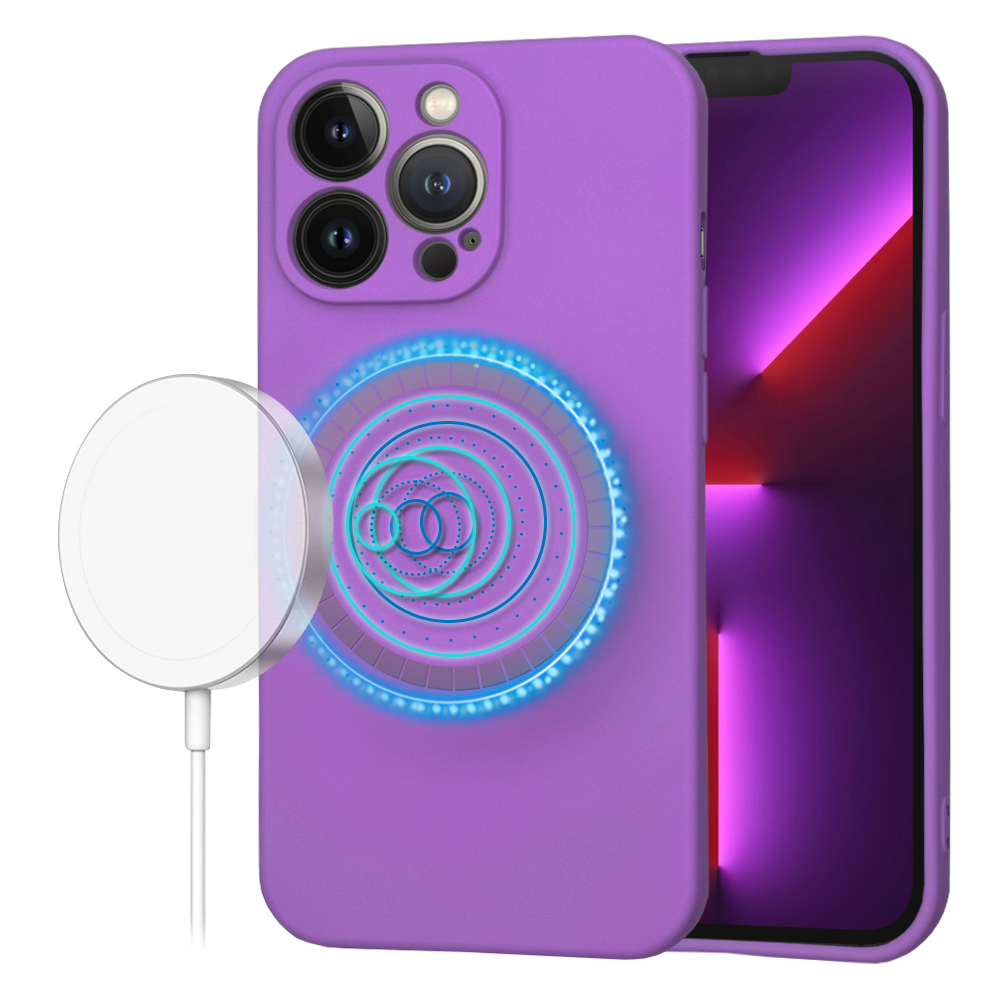 Techsuit SoftFlex MagSafe kryt na iPhone 13 Pro – fialový KF2336680