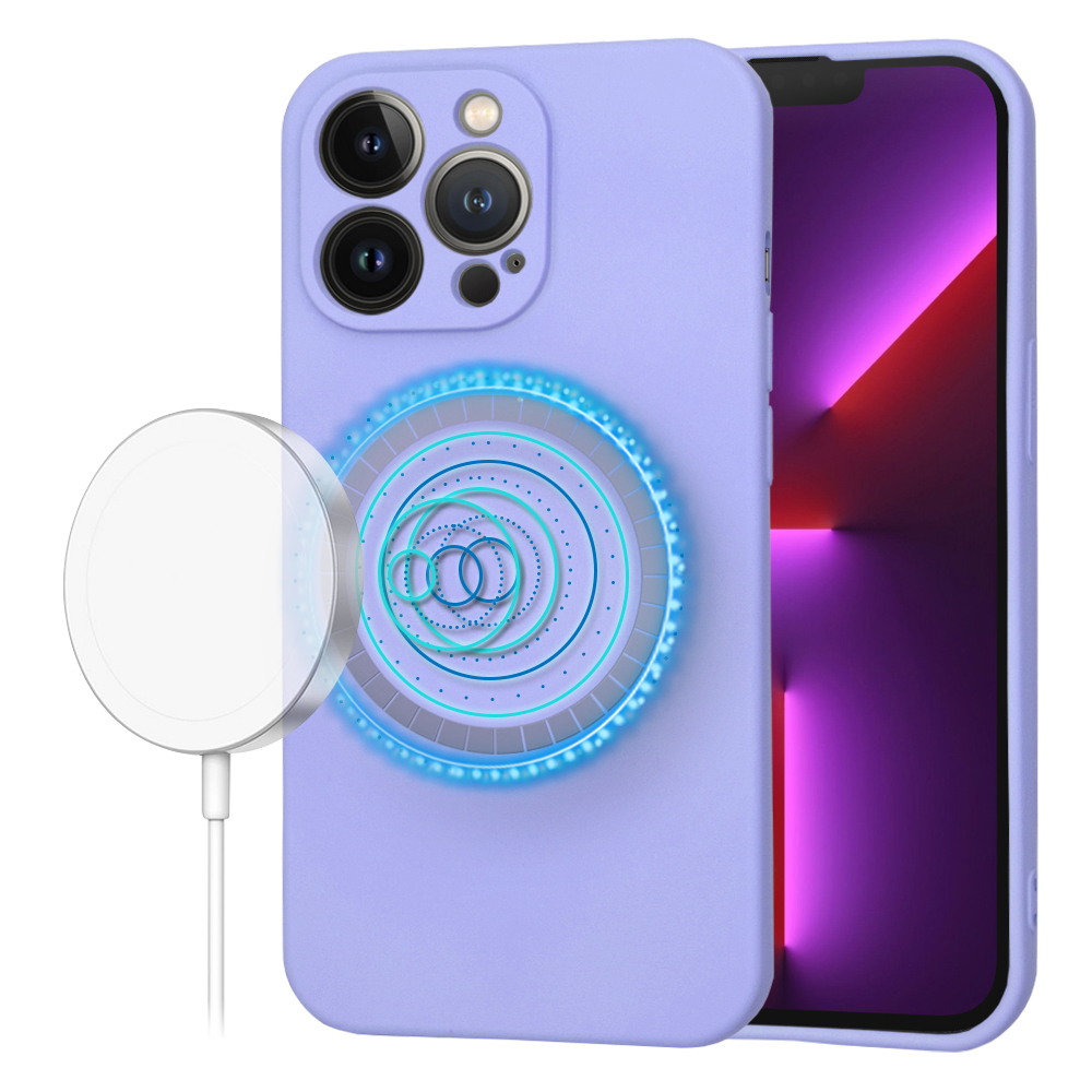 Techsuit SoftFlex MagSafe kryt na iPhone 13 Pro – svetlo fialový KF2336681