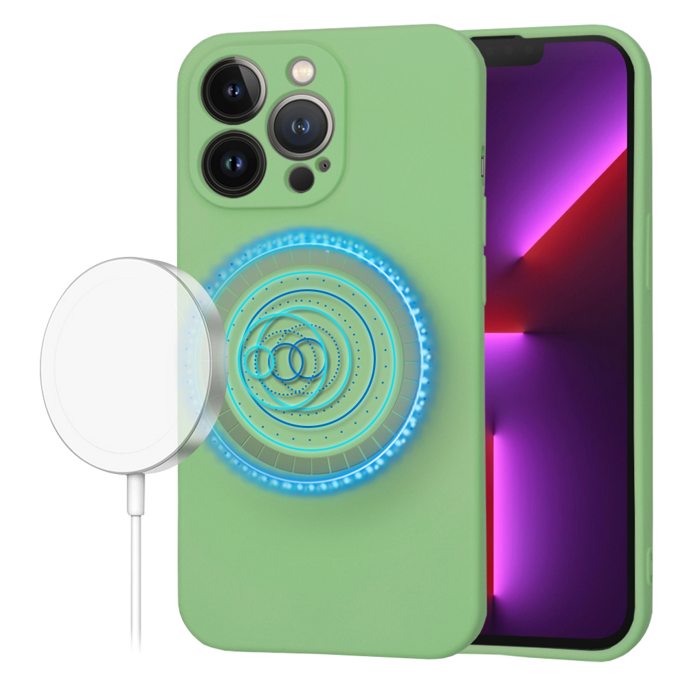 Techsuit SoftFlex MagSafe kryt na iPhone 13 Pro – mätovo zelený KF2336682