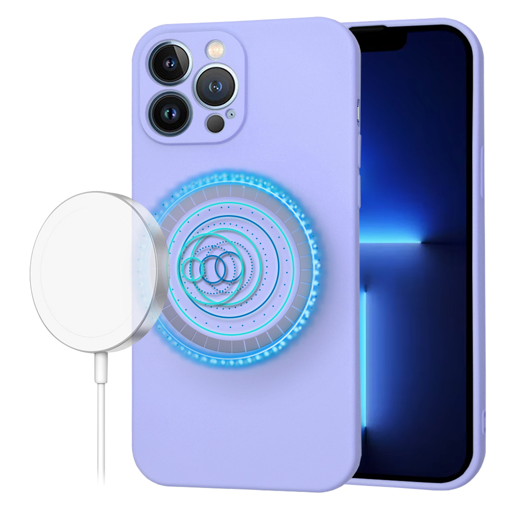 Techsuit SoftFlex MagSafe kryt na iPhone 13 Pro Max – svetlo fialový KF2336689