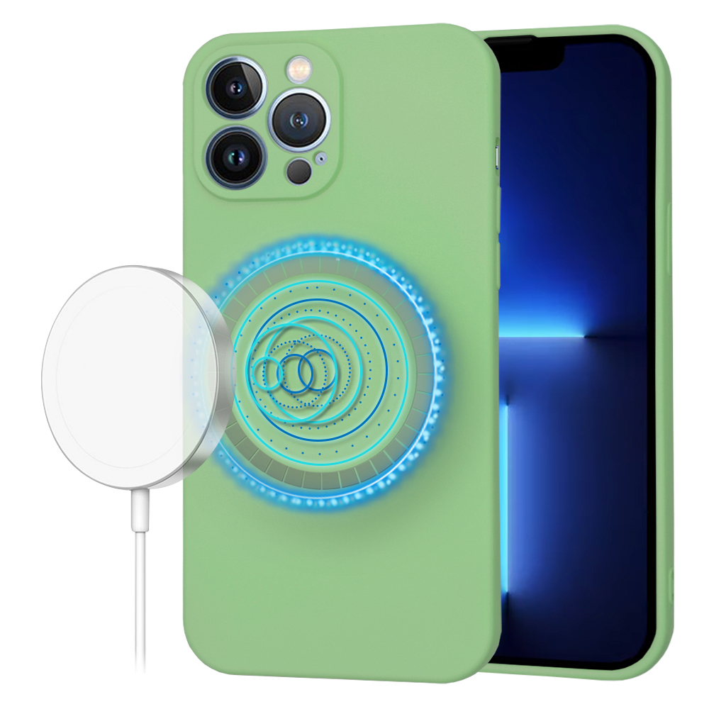 Techsuit SoftFlex MagSafe kryt na iPhone 13 Pro Max – mätovo zelený KF2336690
