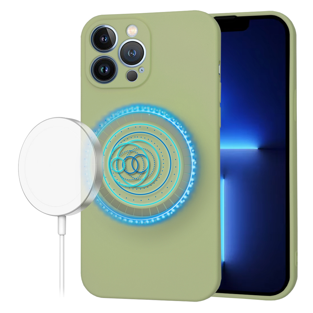 Techsuit SoftFlex MagSafe kryt na iPhone 13 Pro Max – matcha zelený KF2336684