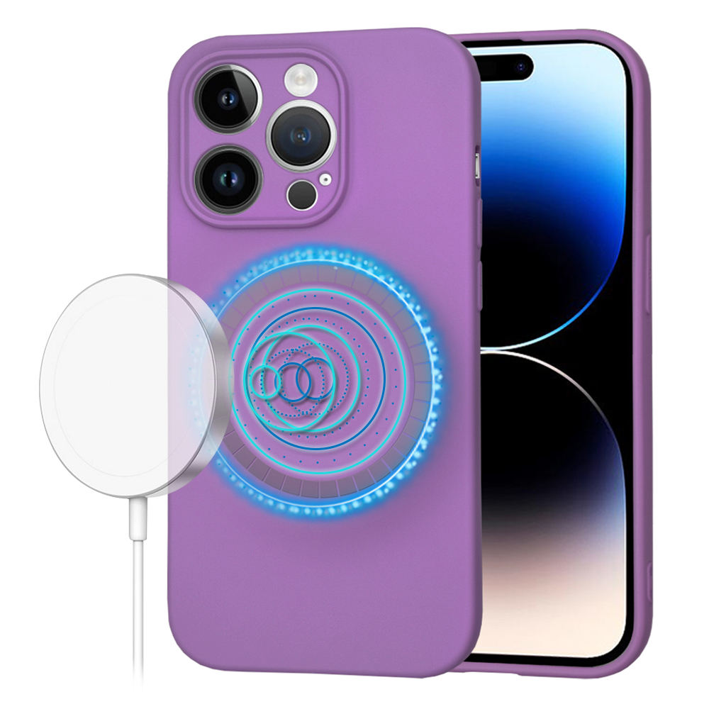 Techsuit SoftFlex MagSafe kryt na iPhone 14 Pro – fialový KF2336704