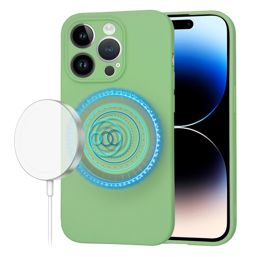 Techsuit SoftFlex MagSafe kryt na iPhone 14 Pro – mätovo zelený KF2336706
