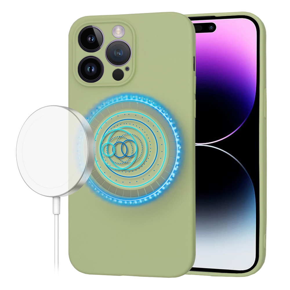 Techsuit SoftFlex MagSafe kryt na iPhone 14 Pro Max – matcha zelený KF2336708