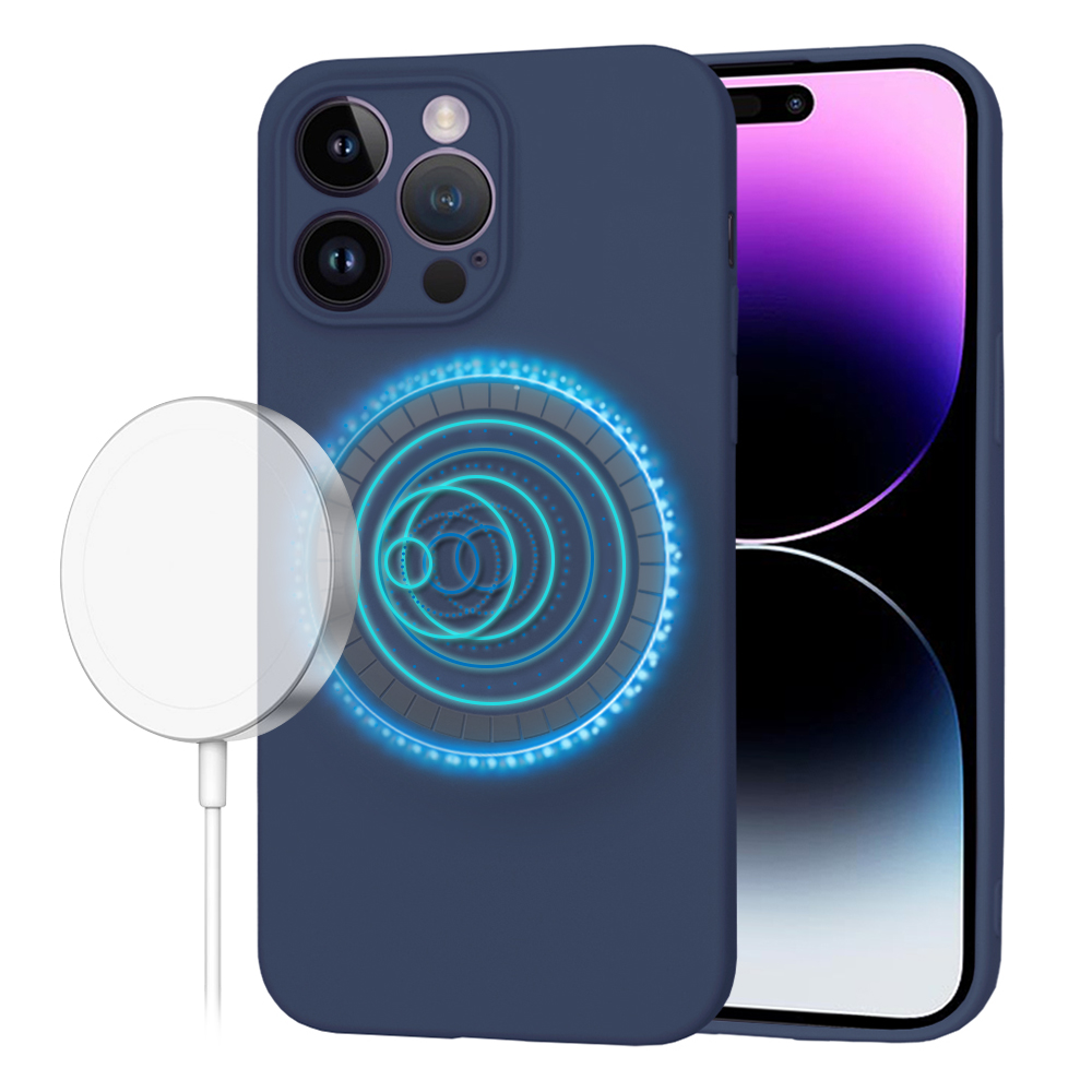 Techsuit SoftFlex MagSafe kryt na iPhone 14 Pro Max – tmavo modrý KF2336709