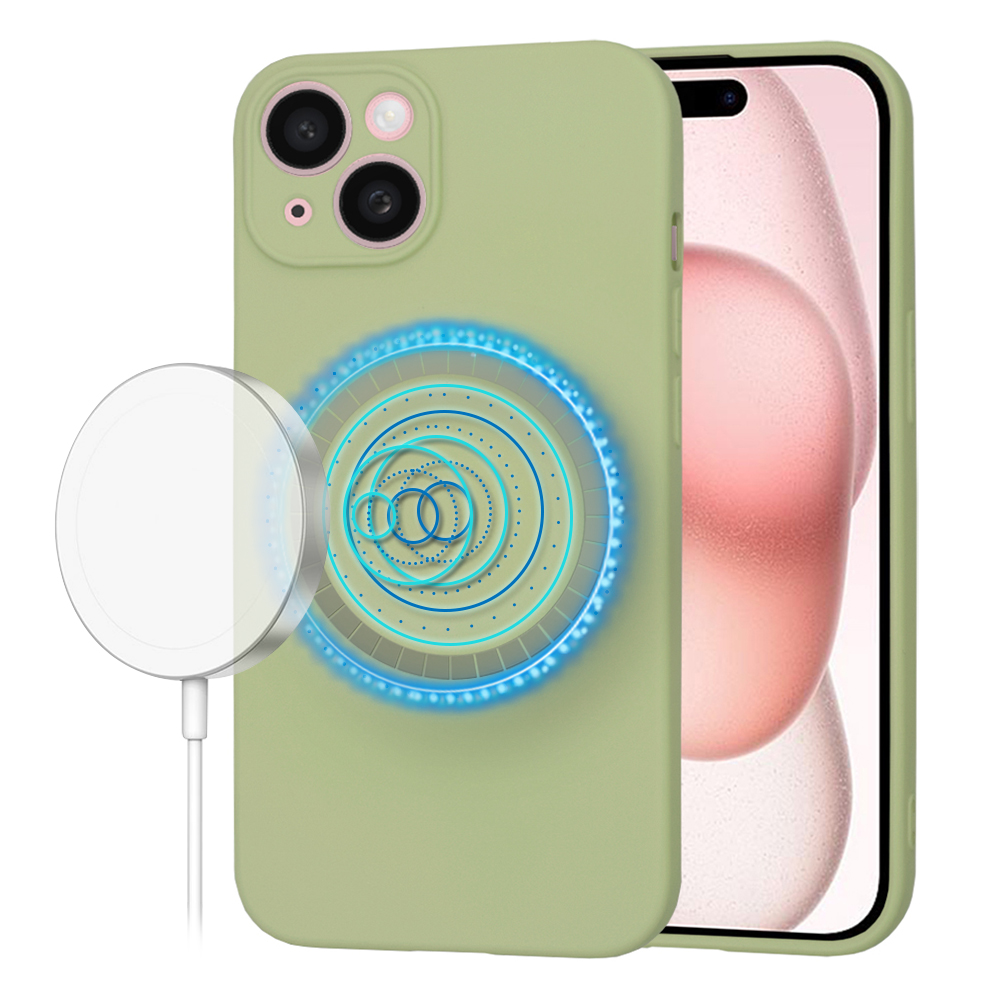 Techsuit SoftFlex MagSafe kryt na iPhone 15 – matcha zelený KF2336716