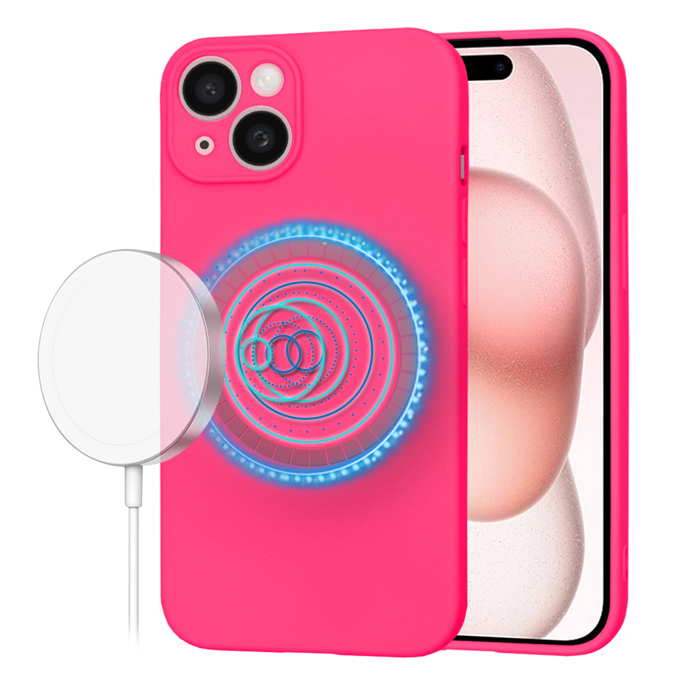 Techsuit SoftFlex MagSafe kryt na iPhone 15 – sýto ružový KF2336719