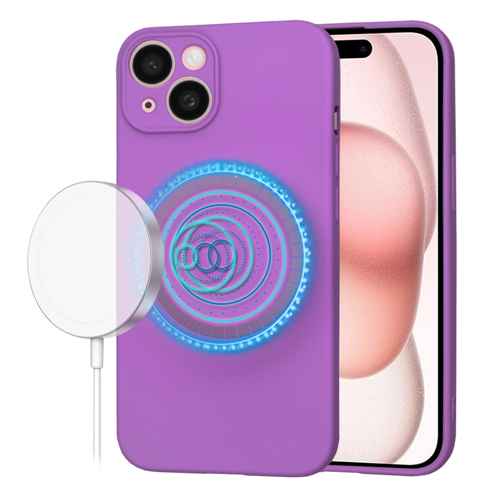 Techsuit SoftFlex MagSafe kryt na iPhone 15 – fialový KF2336720