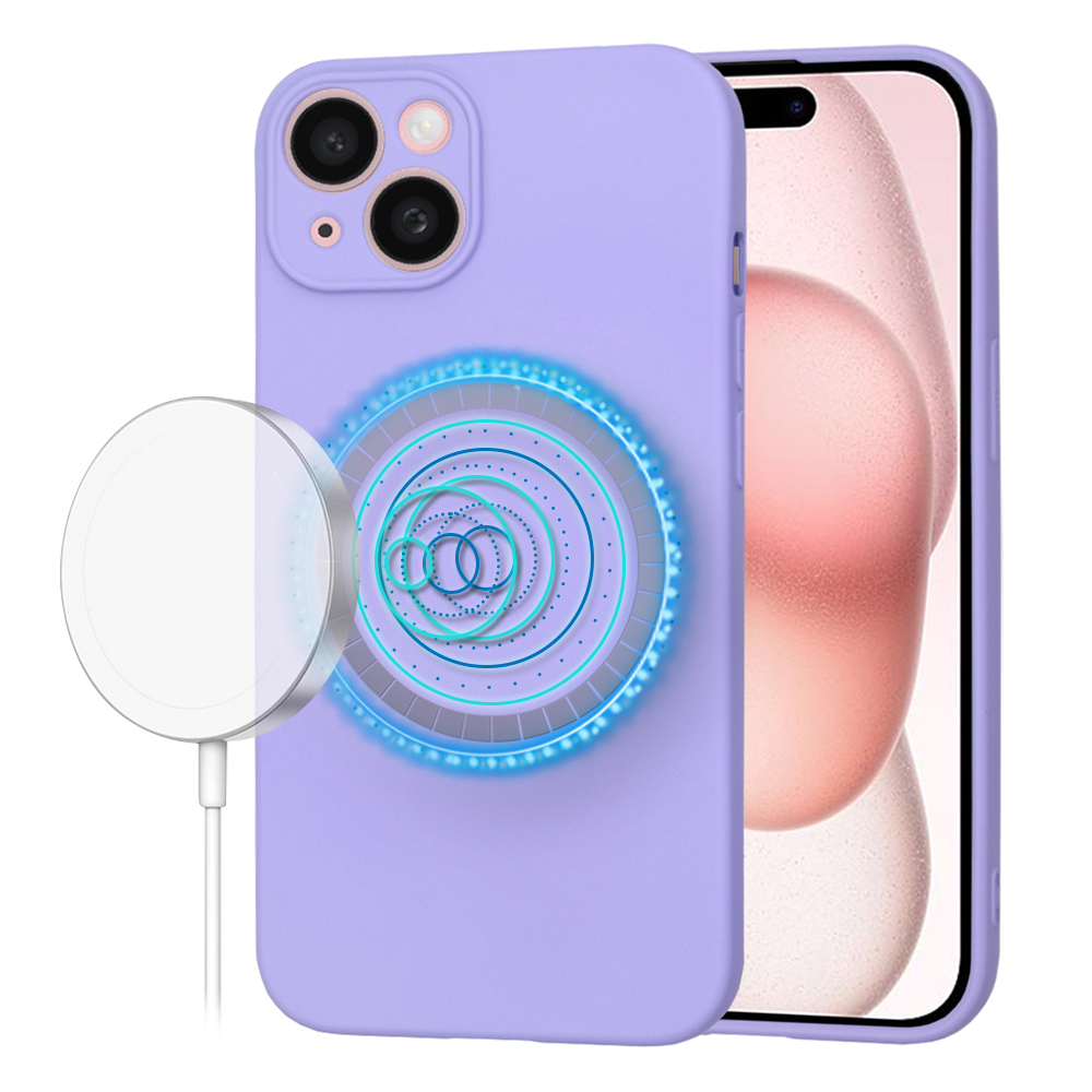 Techsuit SoftFlex MagSafe kryt na iPhone 15 – svetlo fialový KF2336721