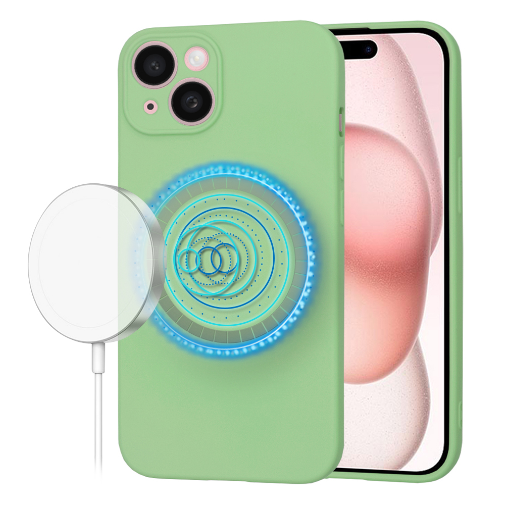 Techsuit SoftFlex MagSafe kryt na iPhone 15 – mätovo zelený KF2336722