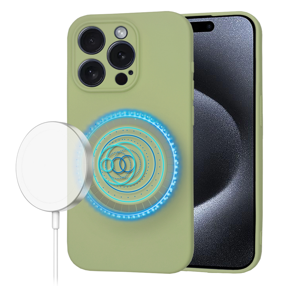 Techsuit SoftFlex MagSafe kryt na iPhone 15 Pro – matcha zelený KF2336724