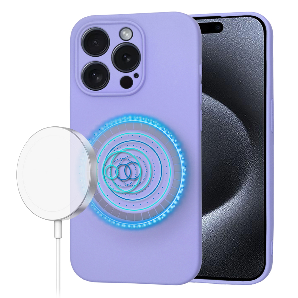Techsuit SoftFlex MagSafe kryt na iPhone 15 Pro – svetlo fialový KF2336729