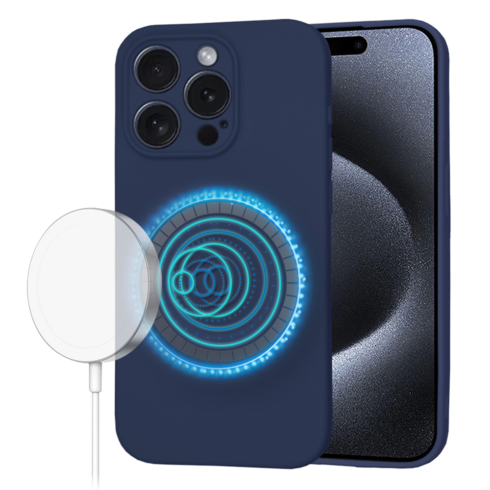 Techsuit SoftFlex MagSafe kryt na iPhone 15 Pro – tmavo modrý KF2336725