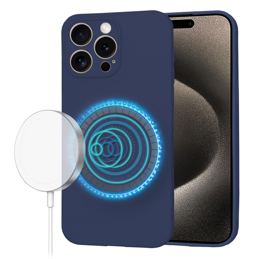 Techsuit SoftFlex MagSafe kryt na iPhone 15 Pro Max – tmavo modrý KF2336733