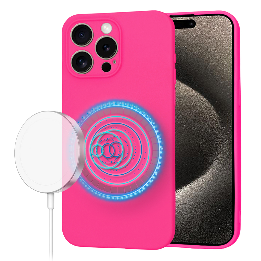 Techsuit SoftFlex MagSafe kryt na iPhone 15 Pro Max – sýto ružový KF2336735