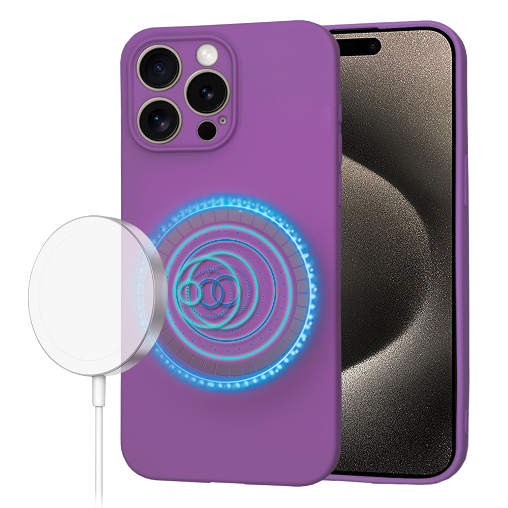 Techsuit SoftFlex MagSafe kryt na iPhone 15 Pro Max – fialový KF2336736