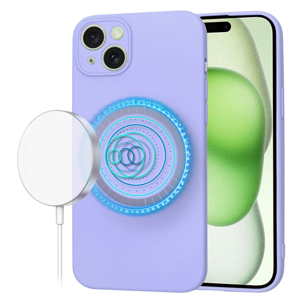 Techsuit SoftFlex MagSafe kryt na iPhone 15 Plus – svetlo fialový KF2336857