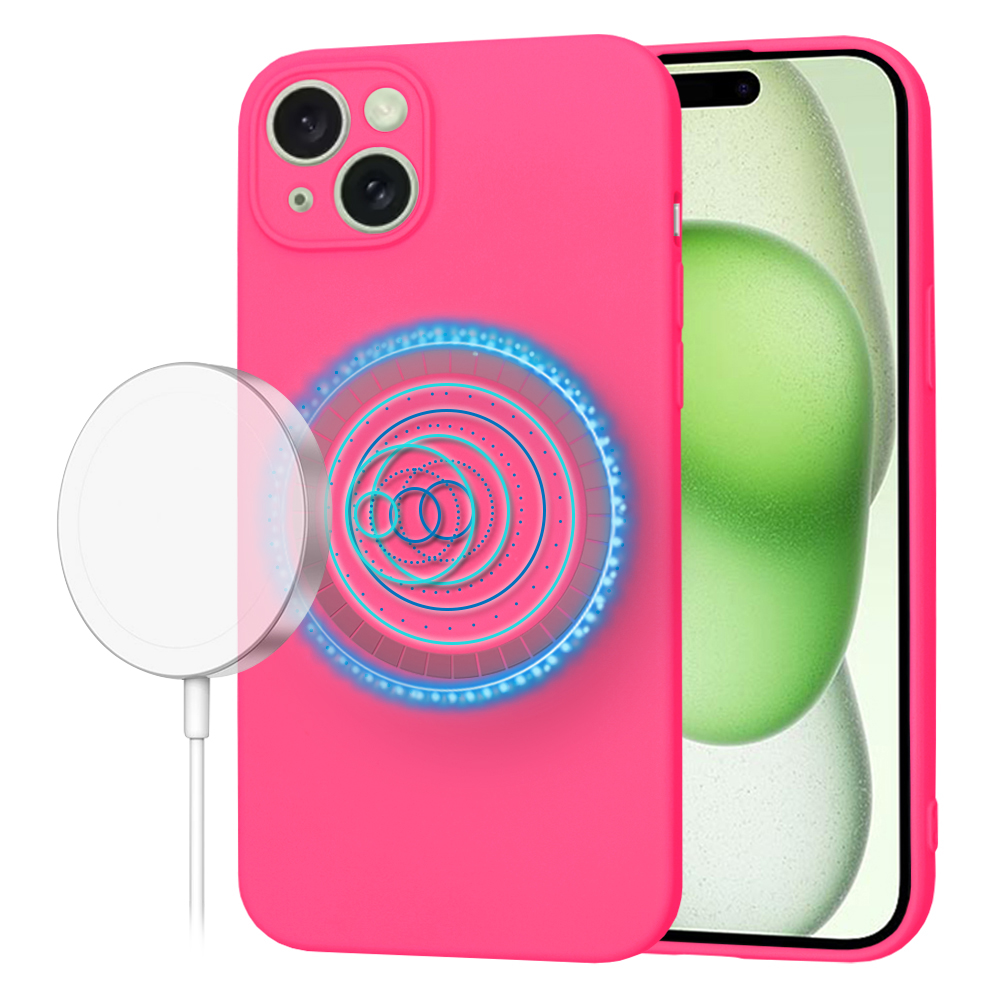 Techsuit SoftFlex MagSafe kryt na iPhone 15 Plus – sýto ružový KF2336855