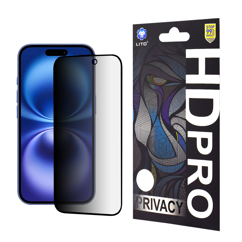 Lito HD Pro Privacy ochranné sklo na iPhone 16 – čierne KF2337000