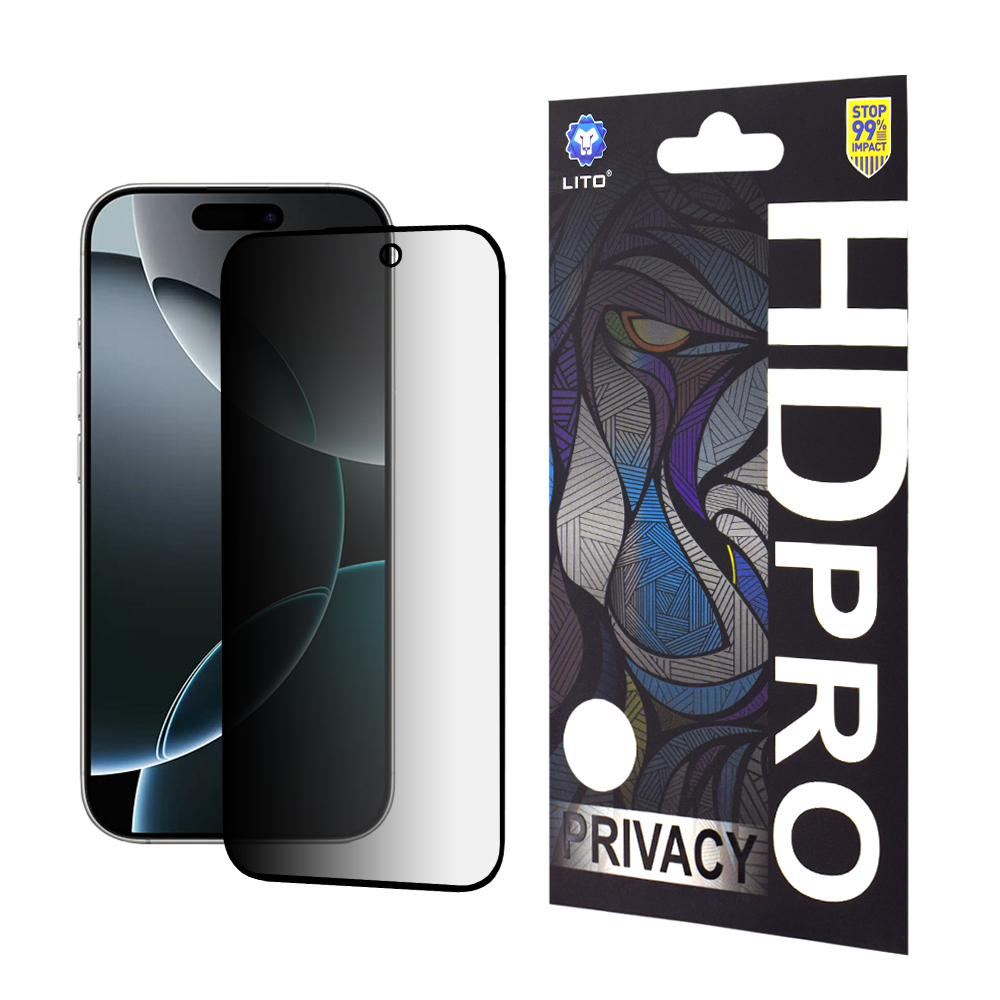 Lito HD Pro Privacy ochranné sklo na iPhone 16 Pro – čierne KF2337002