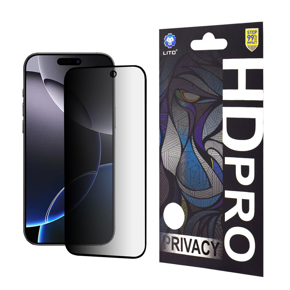 Lito HD Pro Privacy ochranné sklo na iPhone 16 Pro Max – čierne KF2337003