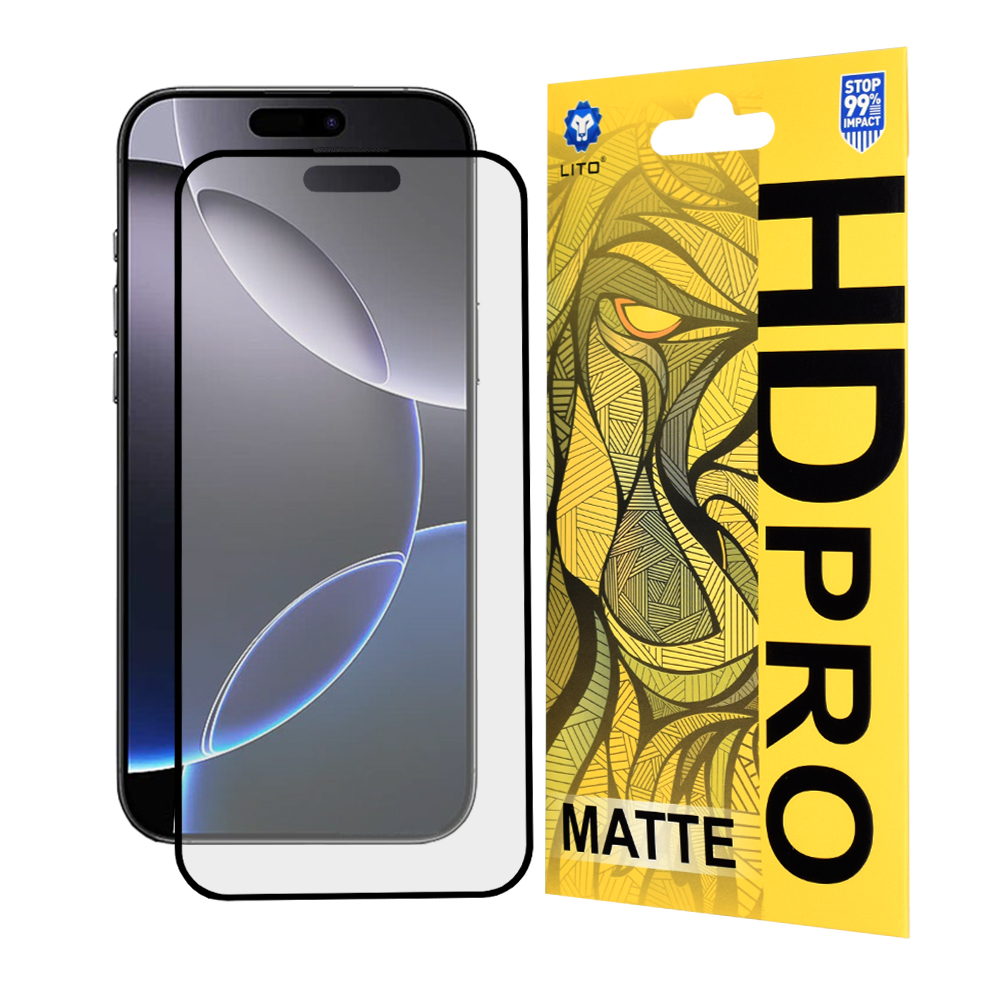 Lito HD Pro Matte ochranné sklo na iPhone 16 Pro Max – čierne KF2341325