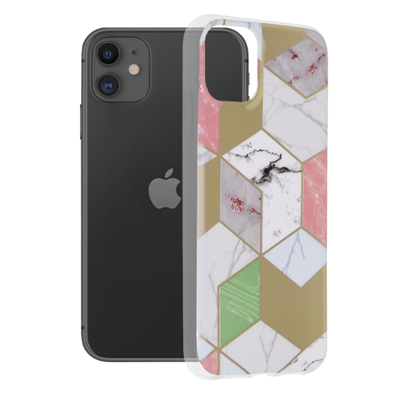 Techsuit Marble Series kryt na iPhone 11 – fialový Hex KF238921