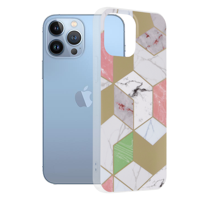 Techsuit Marble Series kryt na iPhone 13 Pro Max – fialový Hex KF238906