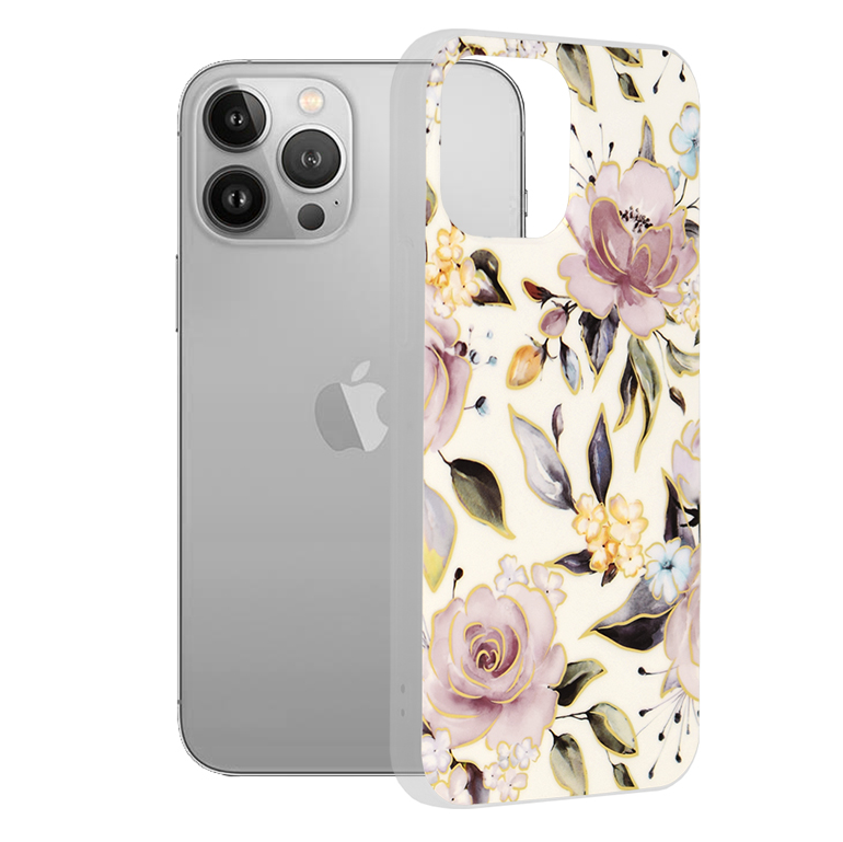 Techsuit Marble Series kryt na iPhone 13 Pro Max – Chloe biela KF238793