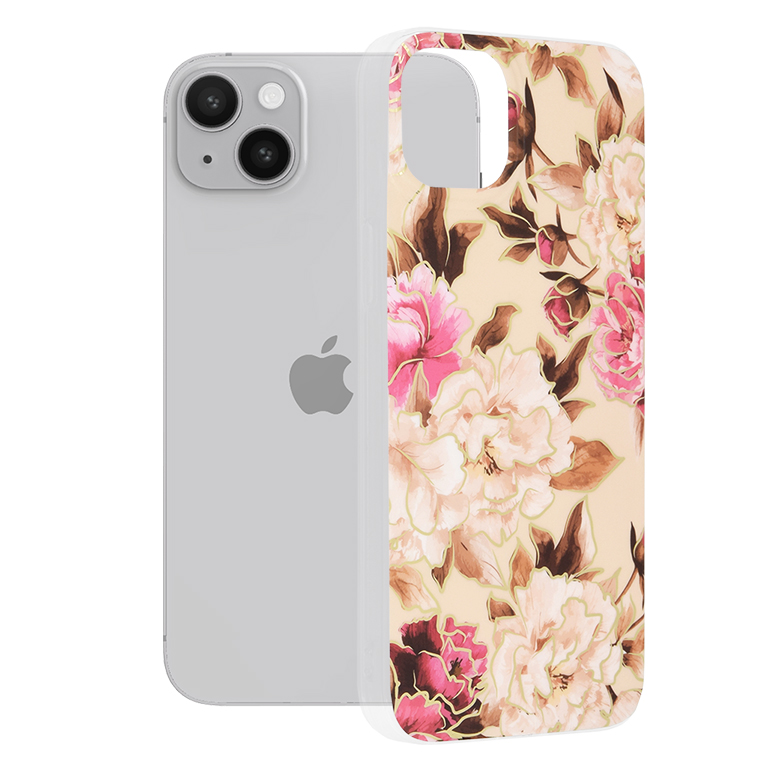 Techsuit Marble Series kryt na iPhone 14 Plus – Mary Berry nude KF2311309