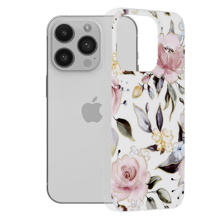Techsuit Marble Series kryt na iPhone 14 Pro – Chloe biela KF2311312