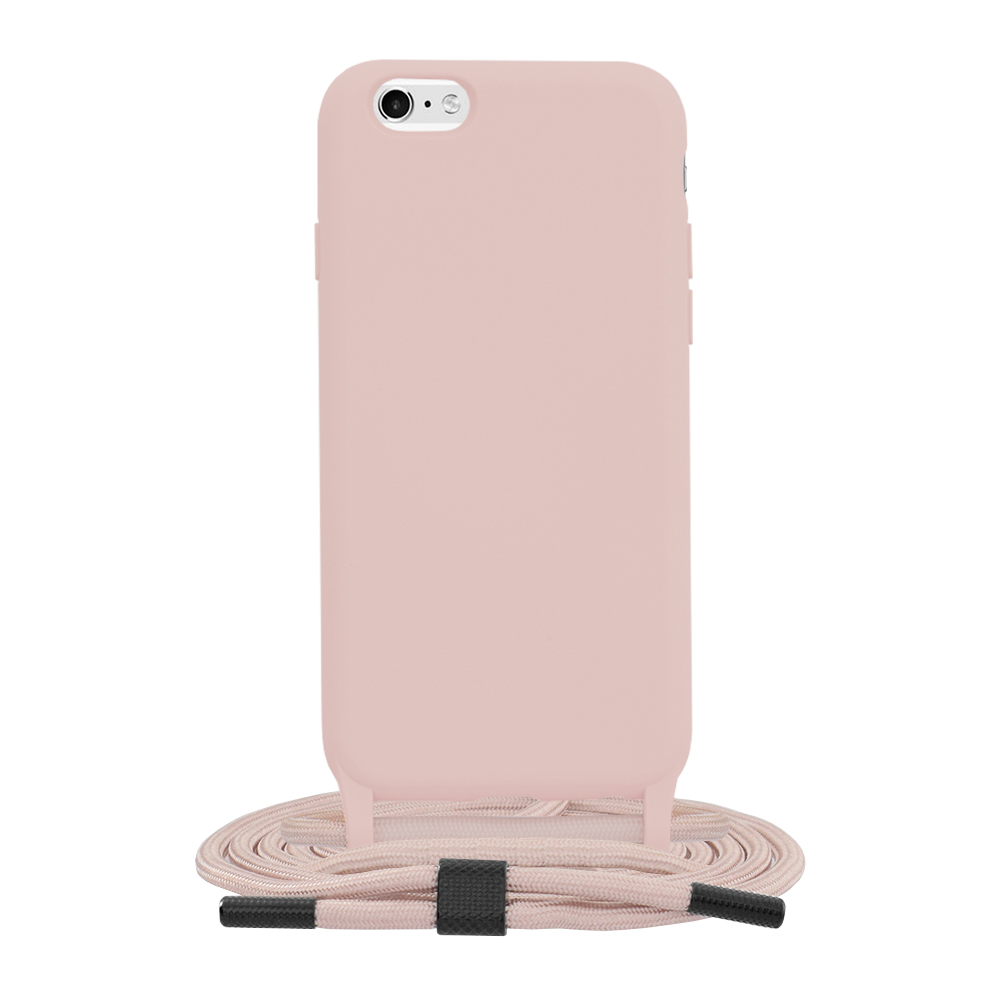 Techsuit Crossbody Lanyard puzdro na iPhone 6 / iPhone 6S – ružový KF2313662