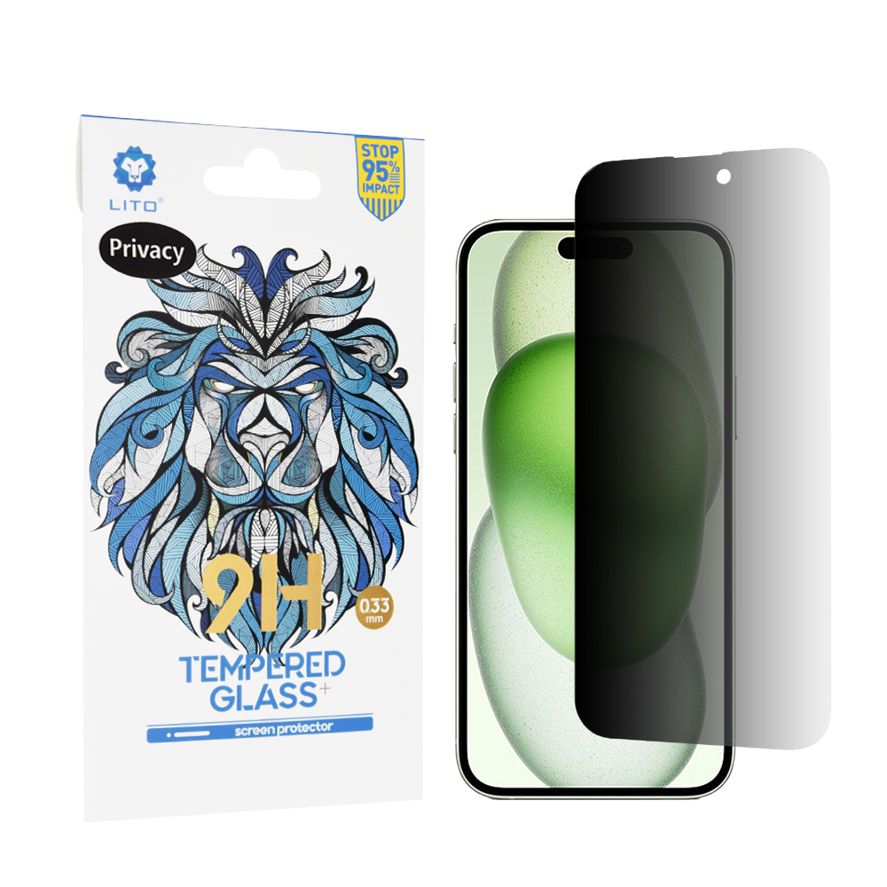 Lito 2.5D Classic Glass ochranné sklo na iPhone 15 Plus – Privacy KF2315071