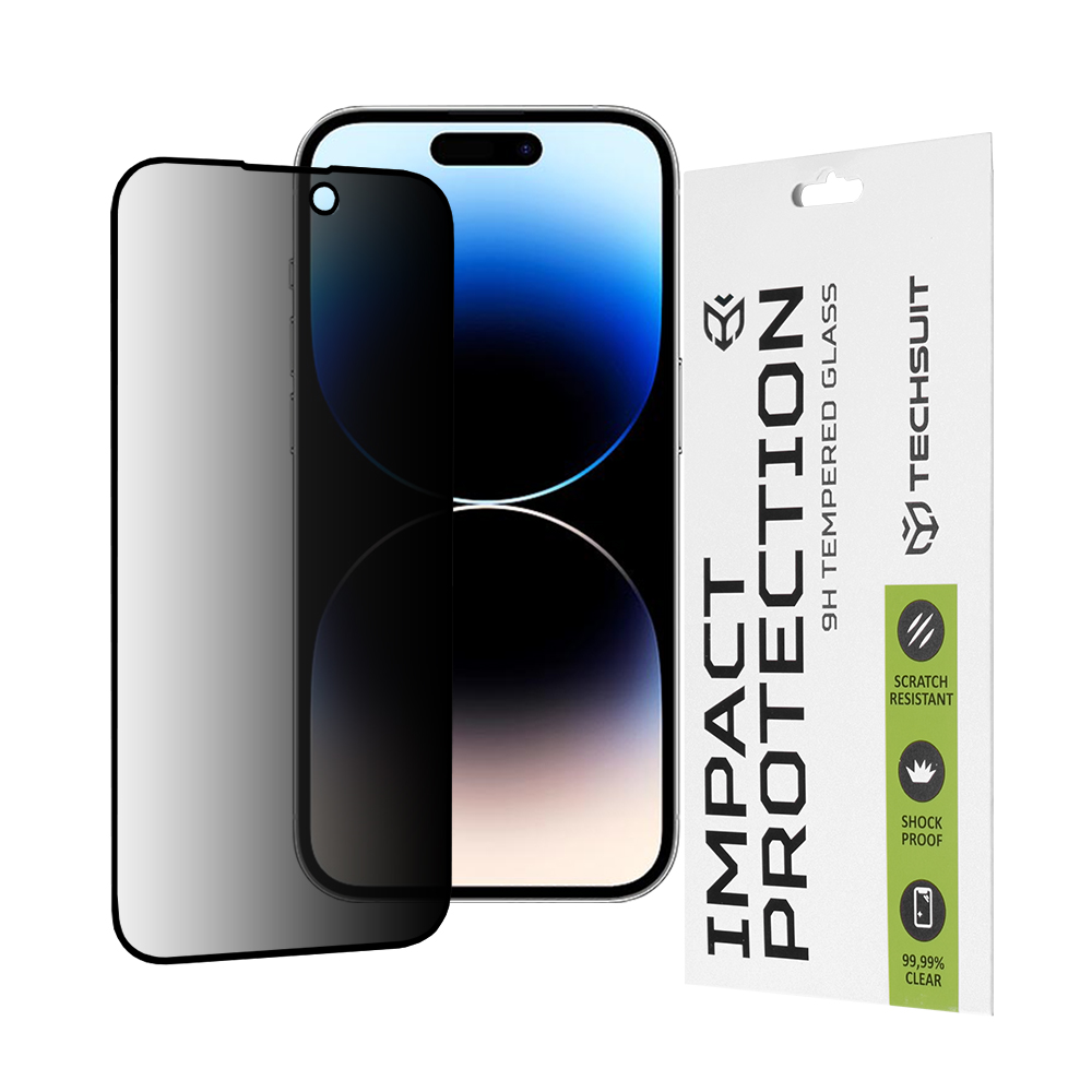Techsuit 111D Privacy Full Glue ochranné sklo na iPhone 14 Pro – čierne KF2323456