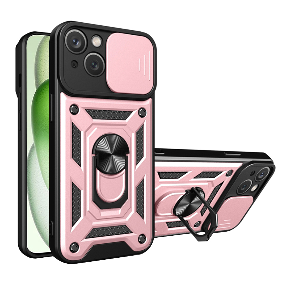 Techsuit CamShield Series kryt na iPhone 15 – ružovo-zlatý KF2327477