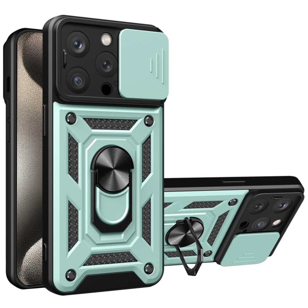 Techsuit CamShield Series kryt na iPhone 15 Pro – zelený KF2327480