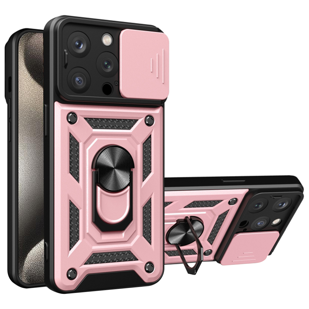 Techsuit CamShield Series kryt na iPhone 15 Pro Max – ružovo-zlatý KF2327483