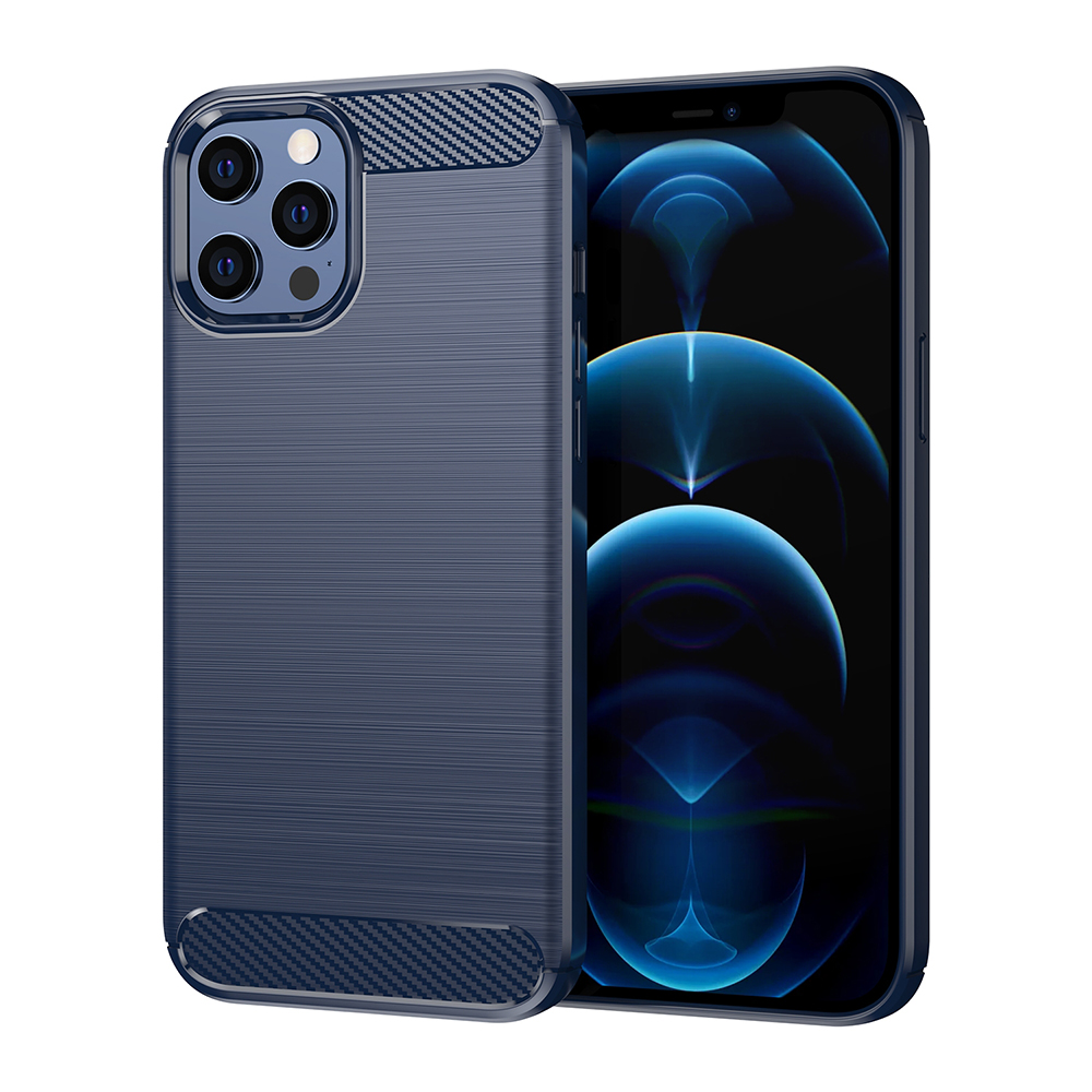 Techsuit Carbon Silicone kryt na iPhone 12 Pro Max – modrý KF2328054