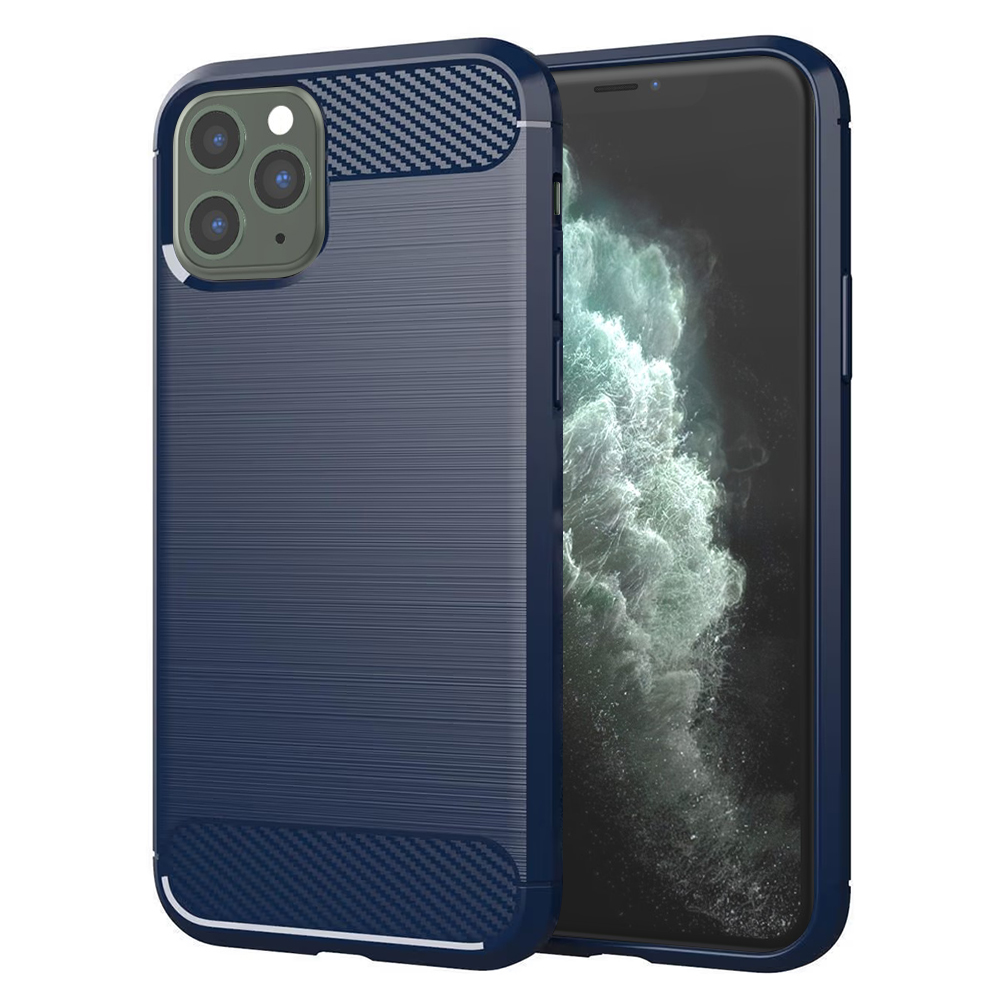 Techsuit Carbon Silicone kryt na iPhone 11 Pro Max – modrý KF2328056