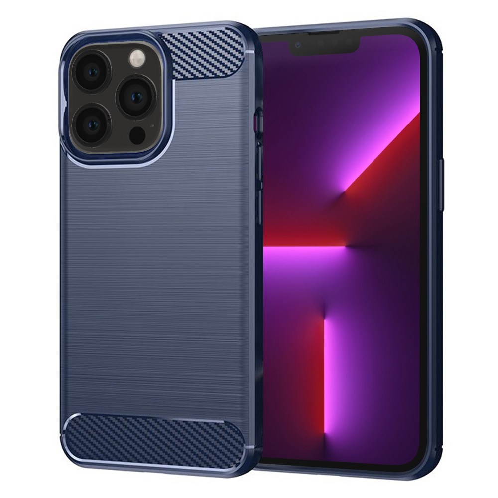 Techsuit Carbon Silicone kryt na iPhone 13 Pro – modrý KF2328062