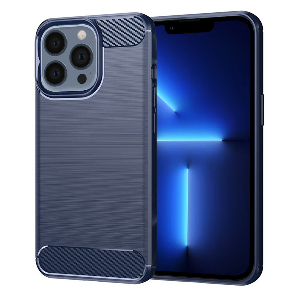 Techsuit Carbon Silicone kryt na iPhone 13 Pro Max – modrý KF2328063