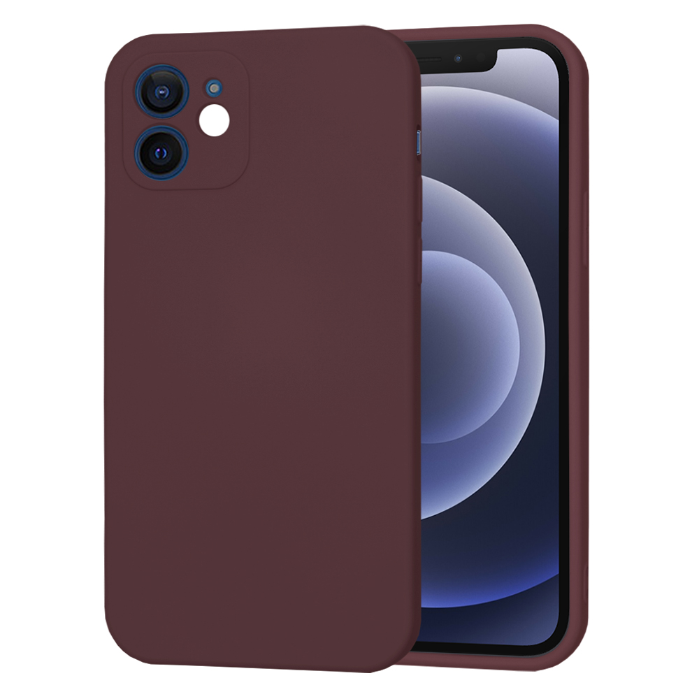 Techsuit SoftFlex kryt na iPhone 12 – slivkovo červený KF2329923