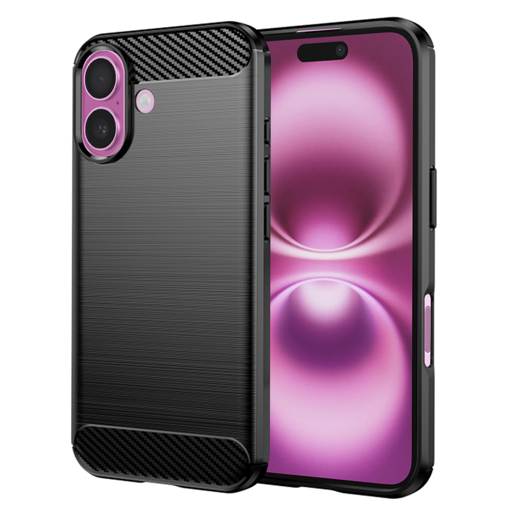 Techsuit Carbon Silicone kryt na iPhone 16 Plus – čierny KF2330525