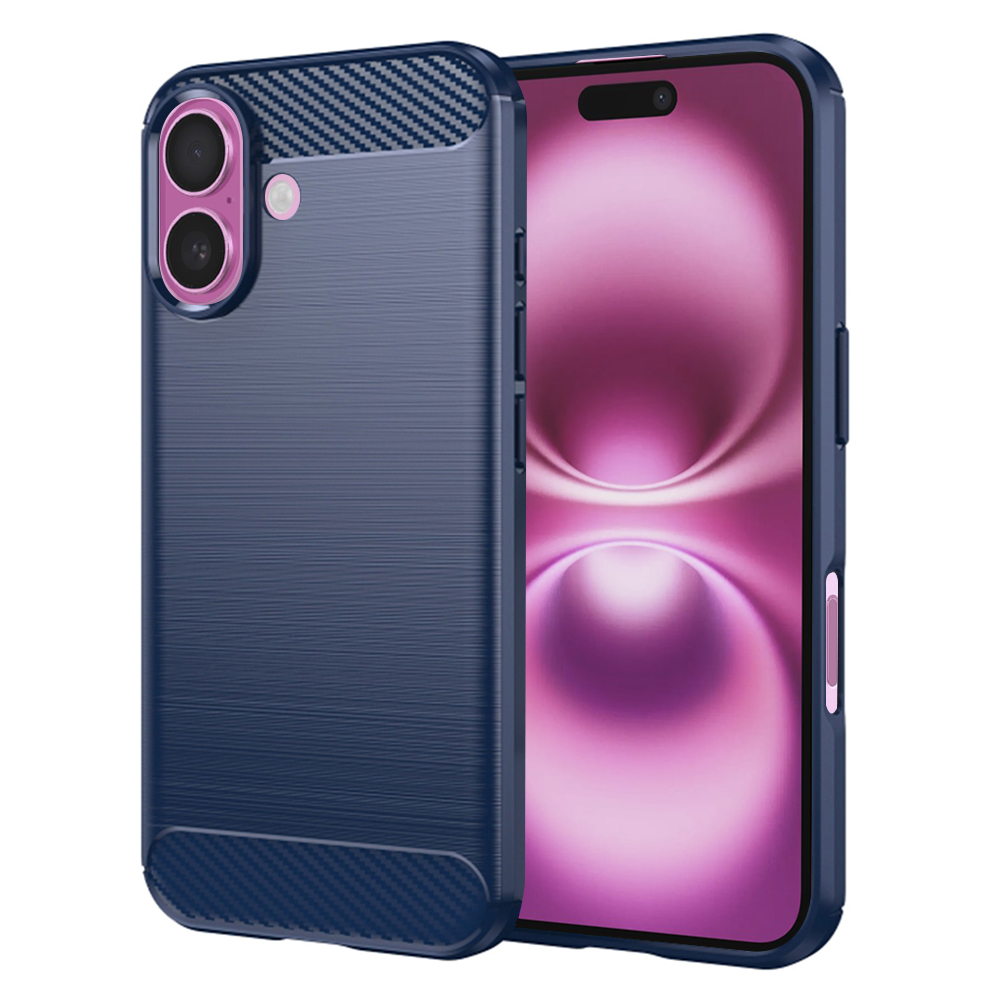 Techsuit Carbon Silicone kryt na iPhone 16 Plus – modrý KF2330526
