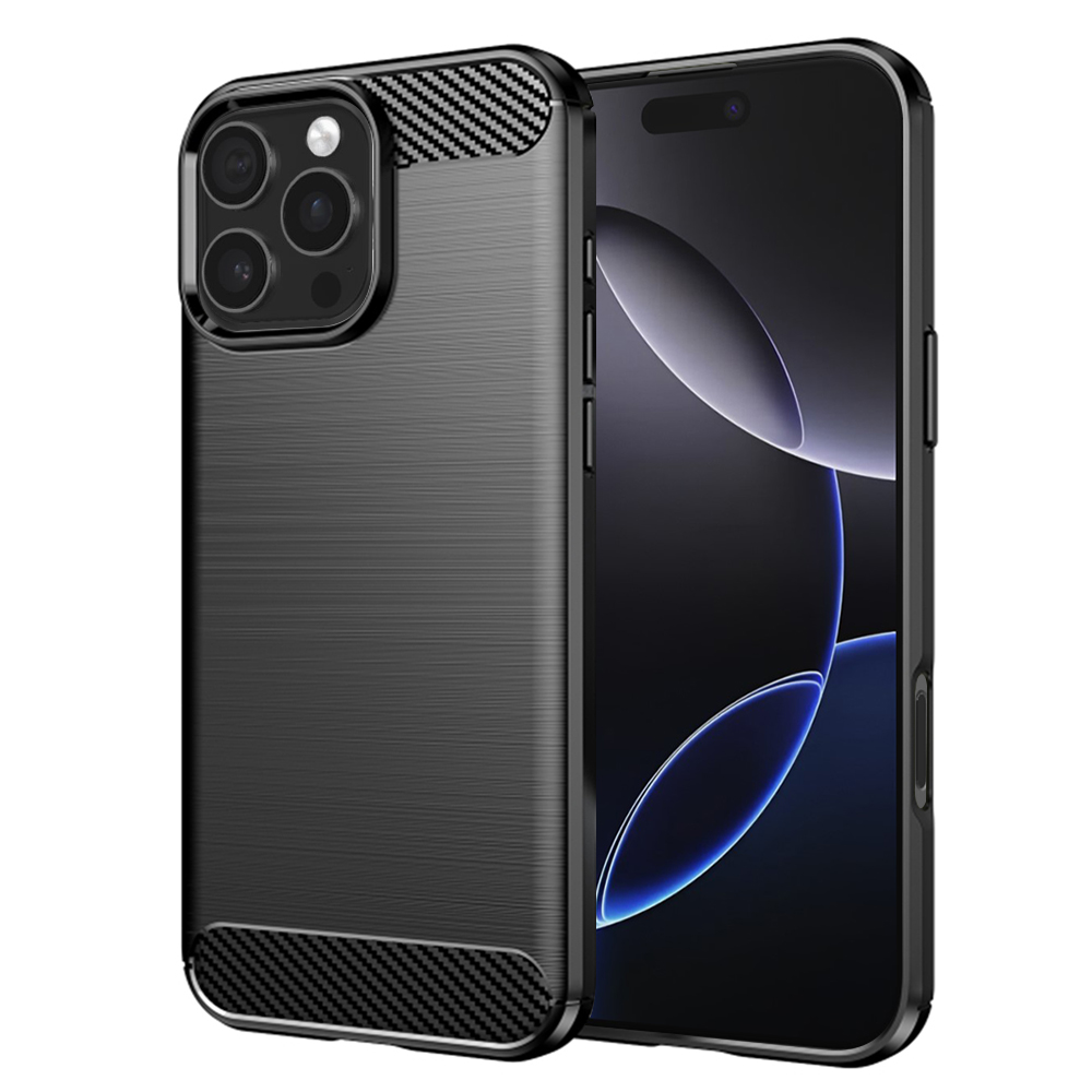 Techsuit Carbon Silicone kryt na iPhone 16 Pro Max – čierny KF2330529