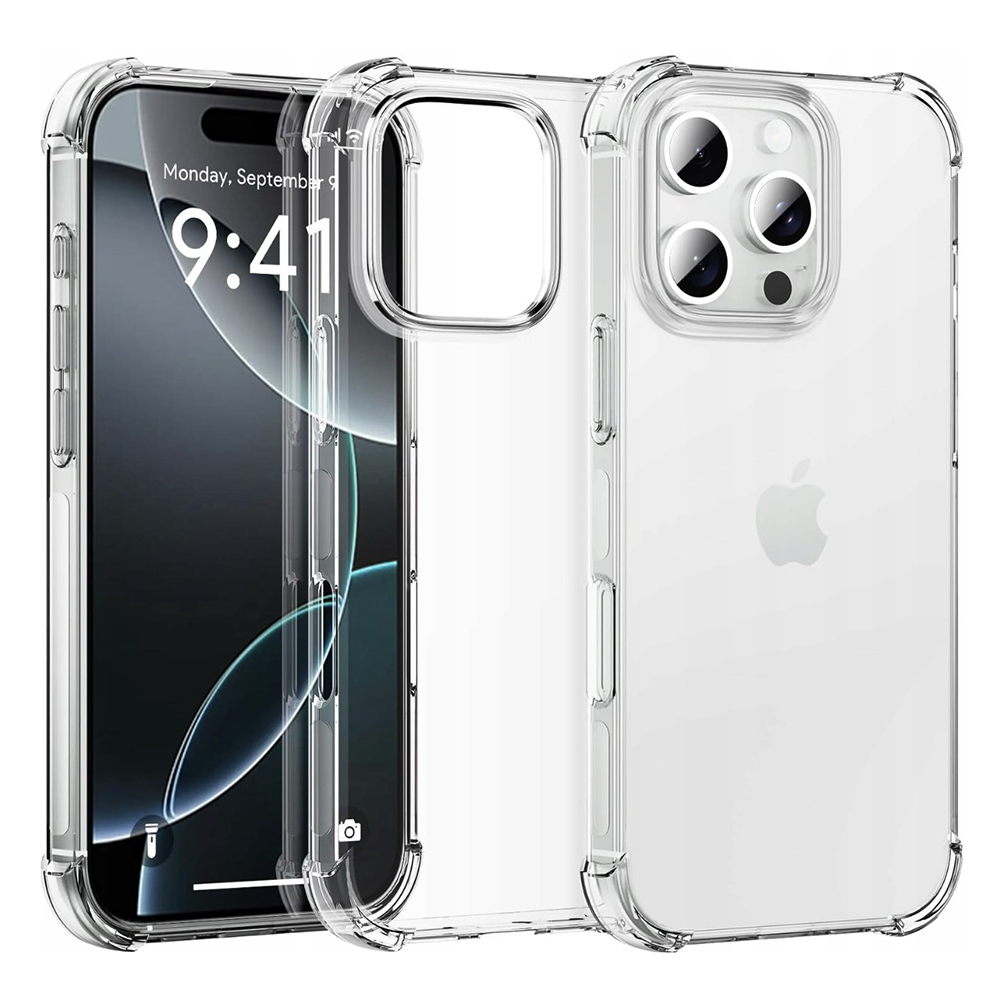 Techsuit Shockproof Clear Silicone (Big Lens Hole) kryt na iPhone 16 Pro – číry KF2330541