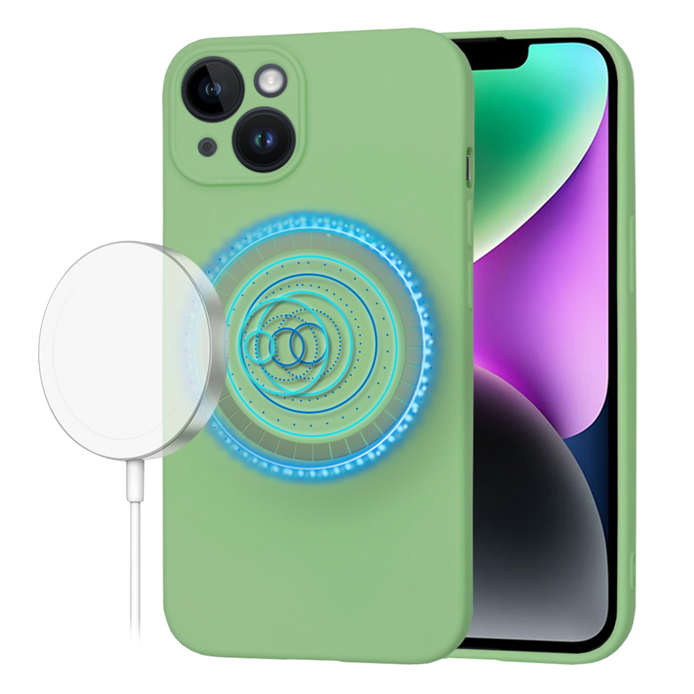 Techsuit SoftFlex MagSafe kryt na iPhone 14 – mätovo zelený KF2336698